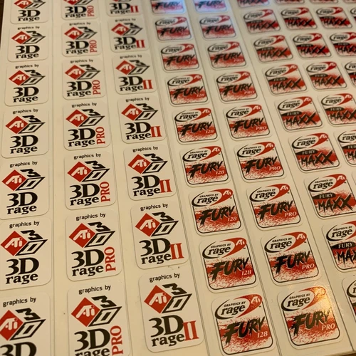 ATI 3D RAGE II Pro FURY 128 Pro MAXX Vintage Retro Computer Case Badge Sticker
