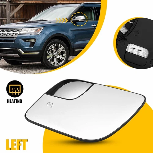 For Ford Explorer 2011-2019 Heated Convex Spotter Driver Left Side Mirror Glass