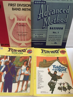 #ad Music Book lot Of 4 Learn Bassoon Advanced Method First Division Fiddler Roof $27.75