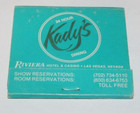 VINTAGE Full Matchbook Casino & Hotel Riviera Las Vegas Nevada NV Kady's Dining — photo 1