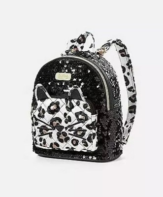 black sequin mini backpack