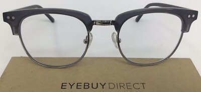 Eyebuydirect Borderline 51-21-140 C3 Browline Gray Eyeglasses FRAMES ONLY D22