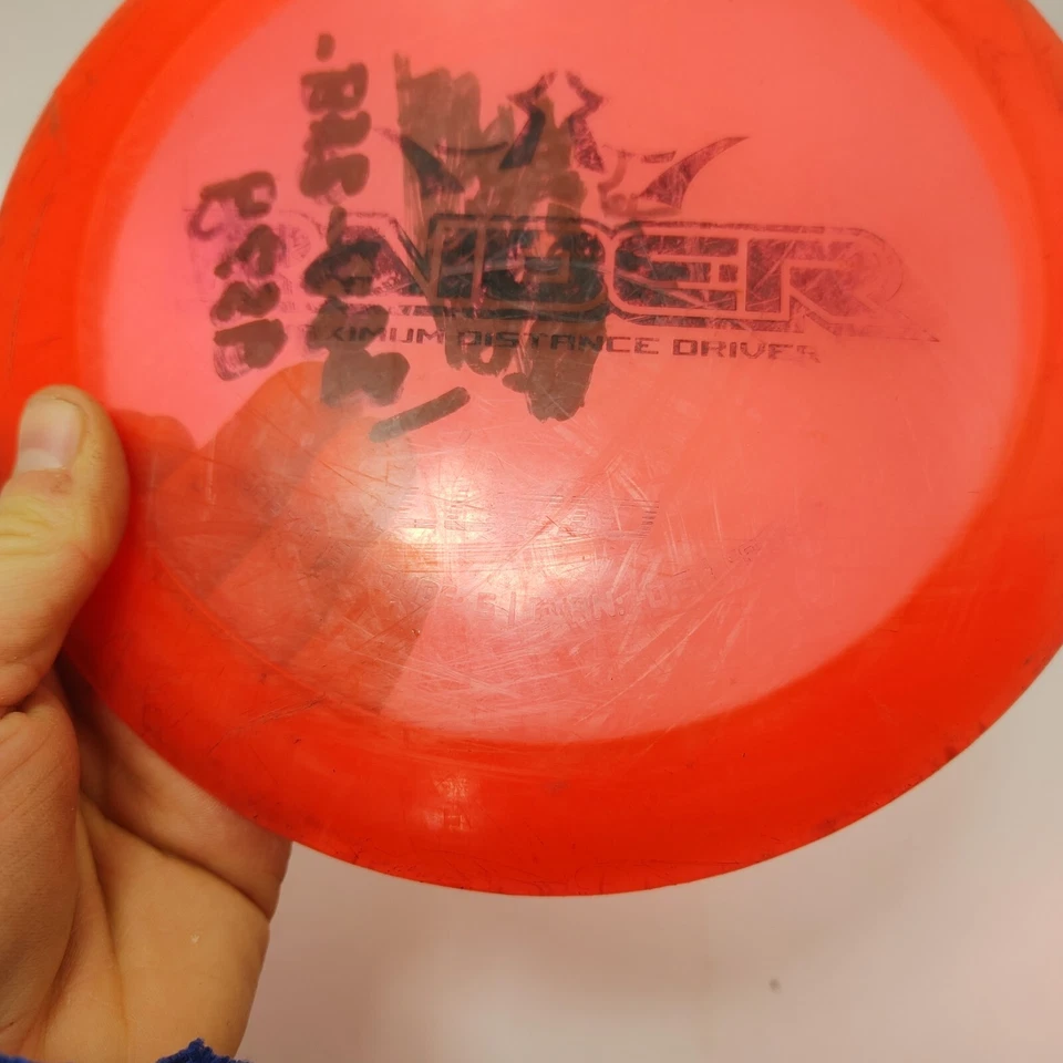 USED Dynamic Discs Lucid Raider 174g Red Distance Driver Golf Disc Good Inked - Image 2 of 4