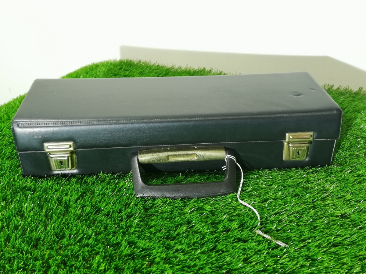 1970/80s VINTAGE CASSETTE TAPE STORAGE BOX CASE 16 CASSETTE BLACK