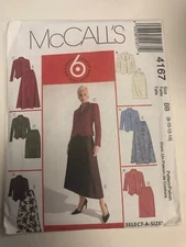 McCall's 4167 Sewing pattern, Misses Top and Skirts, 6 views Sizes 8-14  UNCUT