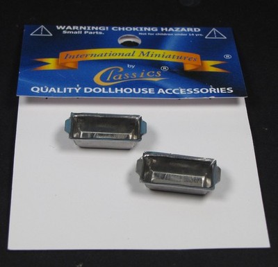 MINI DOLLHOUSE BREAD PANS (2)  7/8''