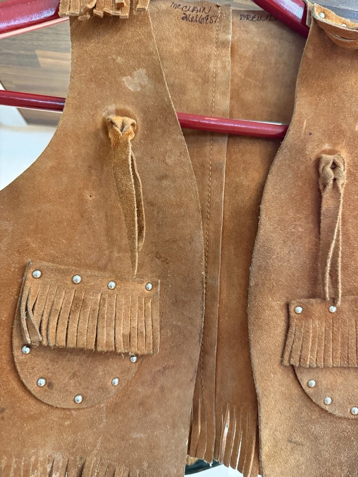 Chaleco Western de Cuero Años 50 Vintage Niños Vaquero Vaquera Suroeste Roy Rogers Foto 3 de 4
