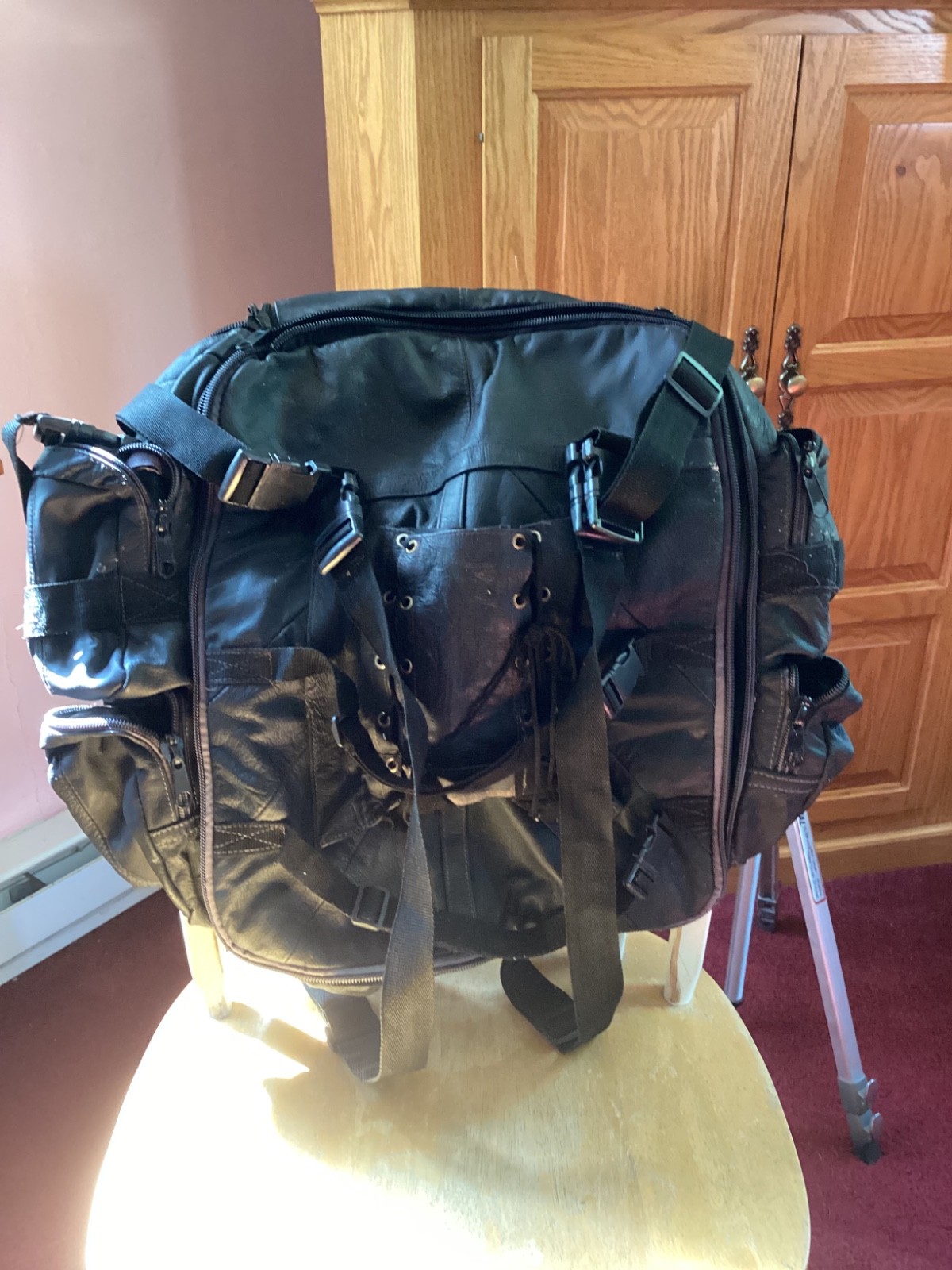 Black Leather Backpack - image 1
