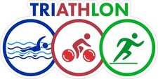 Stickertalk Triathlon Sports Vinyl Sticker 5 Inches By 2.5 Inches Stickertalk Triathlon Sports Vinyl Sticker 5 Inches By 2.5 Inches