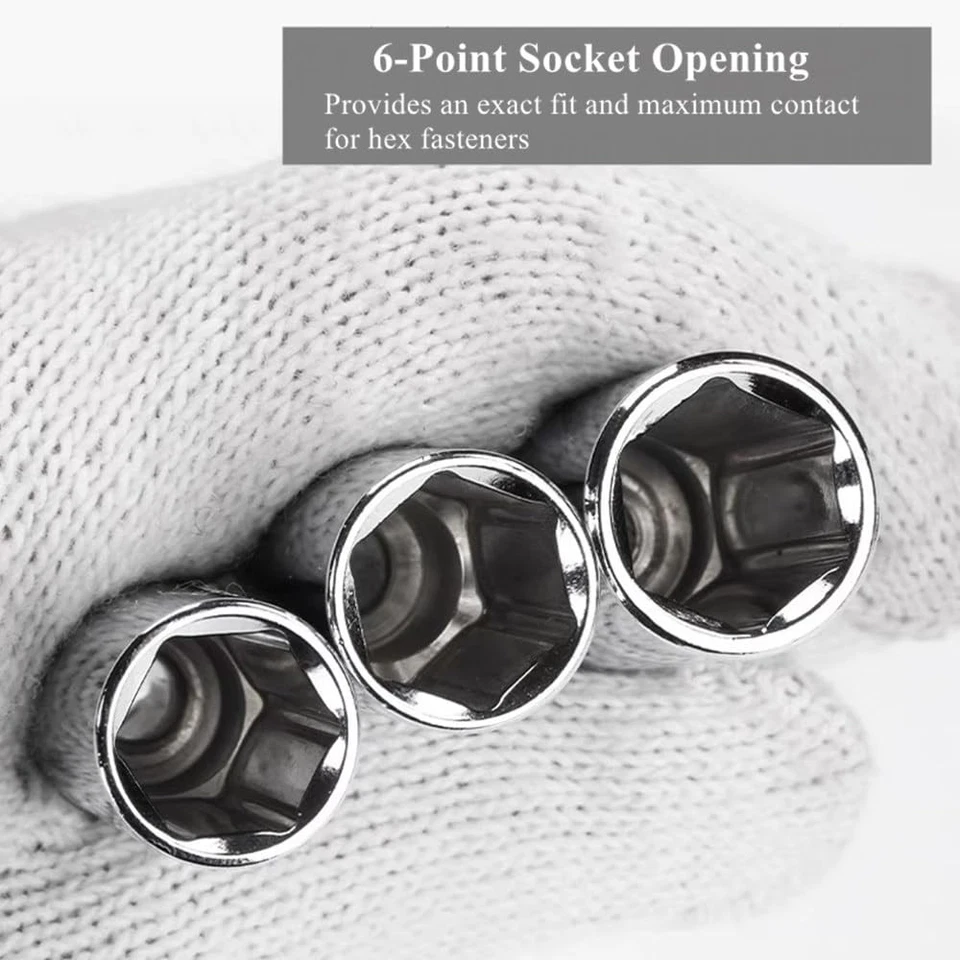 11 Piece 1/4 Inch Drive 6-Point Deep Socket Set with Sturdy Holder，Metric Siz... - Image 4 of 4