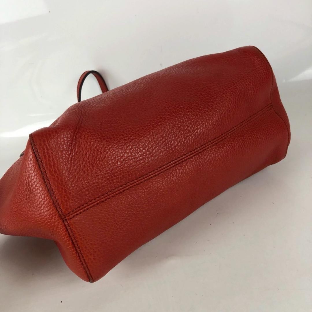 GUCCI Red Leather Swing Tote Bag Women Authentic Used thumbnail 4