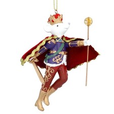 Gisela Graham Resin and Fabric King Rat Christmas Tree Decoration with Twine