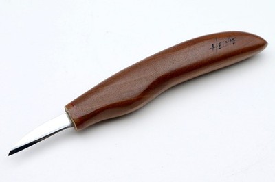 HELVIE 1-1/2'' DETAIL KNUCKLE GRIP HANDLE NATURAL WOOD CARVING KNIFE CHISEL TOOL