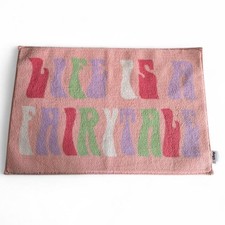 Disney Pink 'Life Is A Fairytale' Multicolor Letters Rug