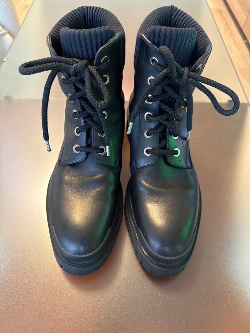 Authentic Men's HERMES Black Leather Work Boots EU41.5 US8.5 image 2