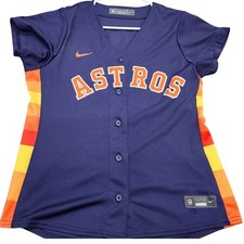 Houston Astros George Springer 4 Rainbow Jersey Nike Womens Large Navy Blue MLB