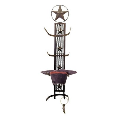 BestGiftEver Metal Star 4 Cowboy Hat Rack Fold-Up Wall Hanging Decoration Rustic