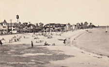 CT Niantic Crescent Beach Water Tower Sun Bathers Cottages c1950 Postcard