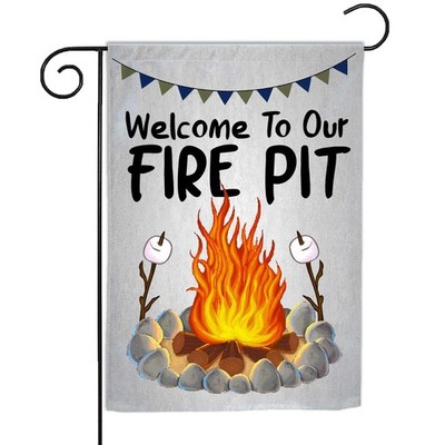 Welcome To Our Firefit Garden Flag - Campsite Decoration Decorative Summer Va...