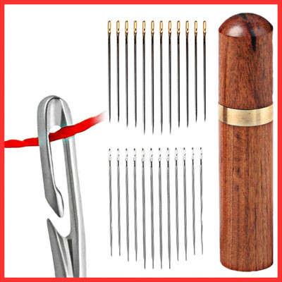 30pcs Self Threading Needles Easy Automatic Sewing Needles Elderly DIY Kit Case