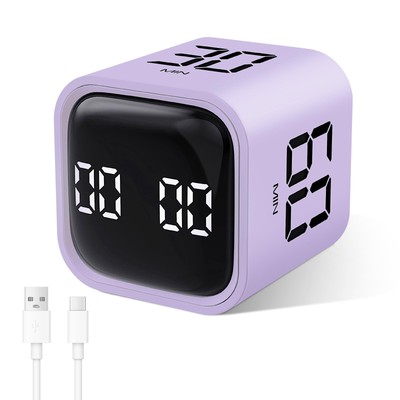 Multi-Function Cube Timer, 5/10/30/60 Min & Custom Count Down, Included Pause...