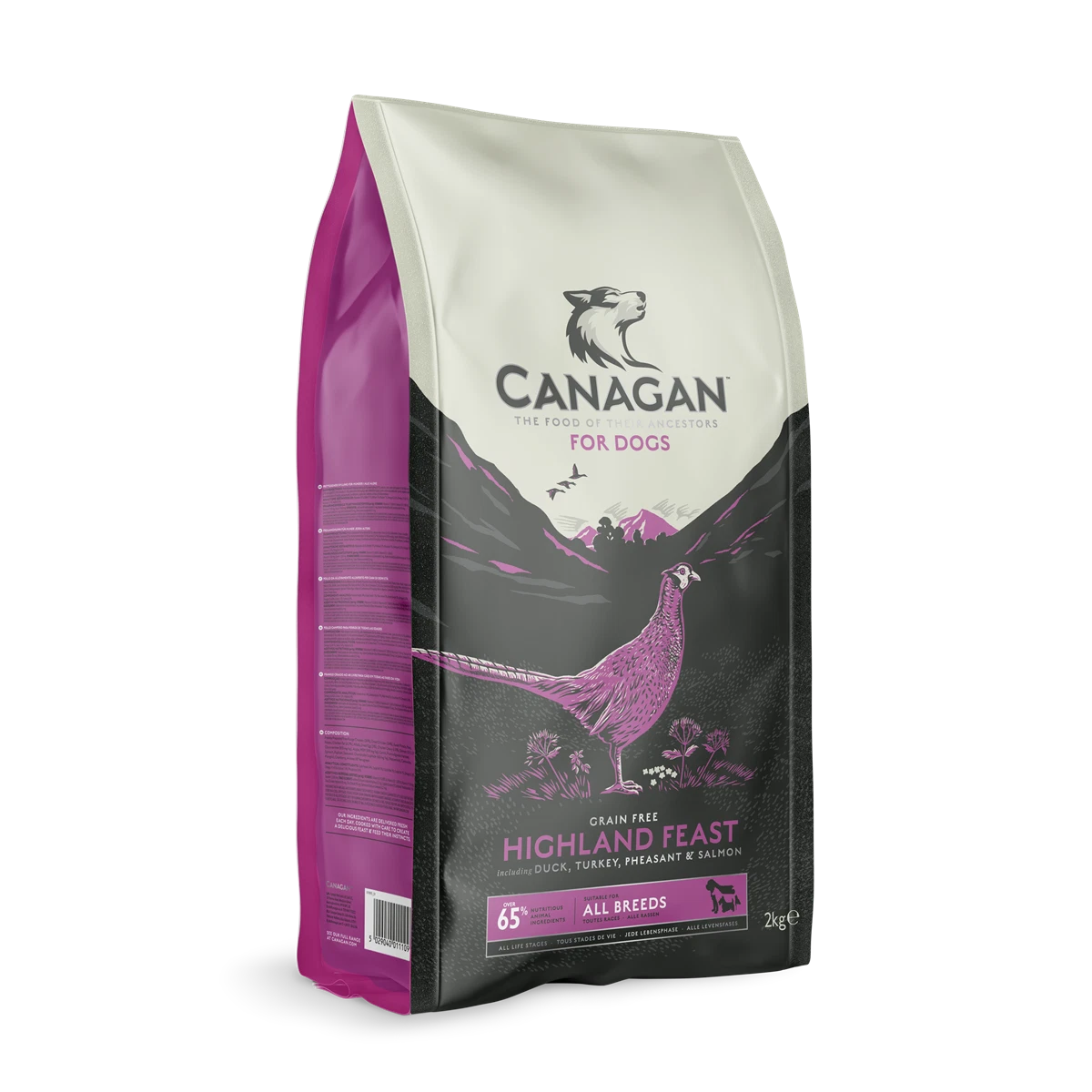 Canagan Highland Feast Dog Food 2kg Grain Free Puppy Adult Duck Turkey Salmon