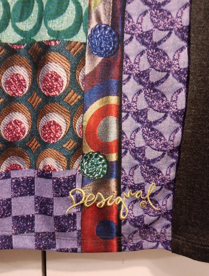 Vestido Vaina Desigual Para Mujer Talla Grande Colorido Gris Manga Gorra Firmado Elástico Foto 3 de 4