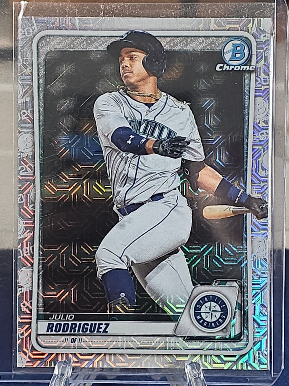 2020 Bowman Chrome Prospects Mojo Refractor #BCP-175 Julio Rodriguez Mariners