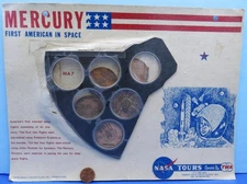 NASA MEDALLION set of 6 vtg '60s MOC Mercury Redstone Rockets Astronaut SPACE