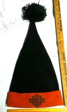 Harley taboggan hat knit wool Santa cap vintage motorcycle collectible clothing