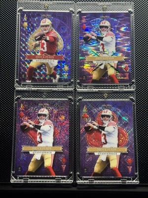 Brock Purdy Purple Holo /4 Stacked Deck SSP Lot-4 Ultra-Rare Cards! Ace King Run