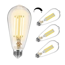  Vintage LED Edison Bulbs, E26 Led Bulb 60W Equivalent, 4 Pack Warm White