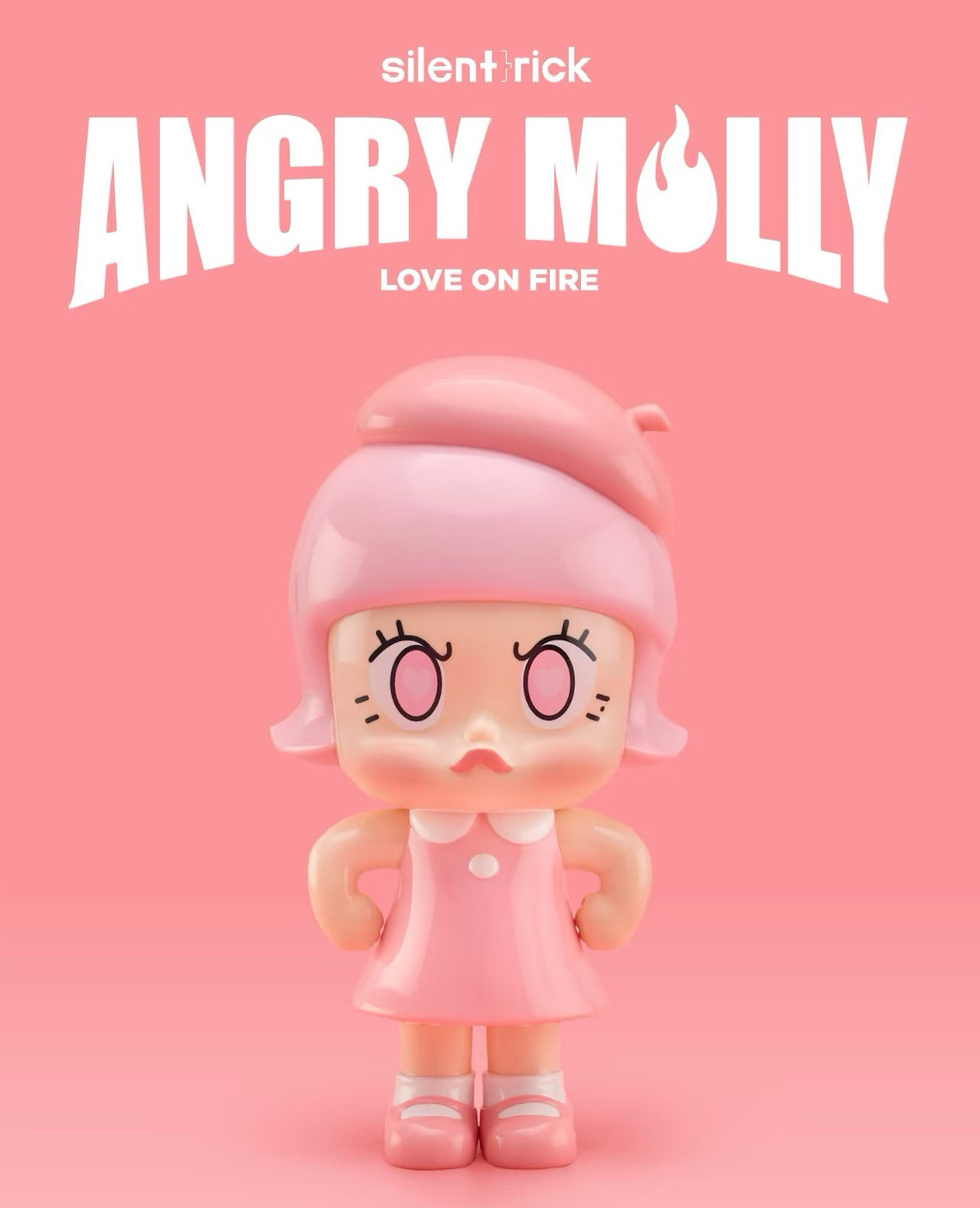 POP MART Silent Trick Angry Molly Love on Fire Figure Model POP MART Silent Trick Angry Molly Love on Fire Figure Model
