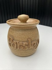 Vintage 70’s Stanion Stoneware Lidded Parsley Jar/pot,herbs,country Kitchen ,VGC