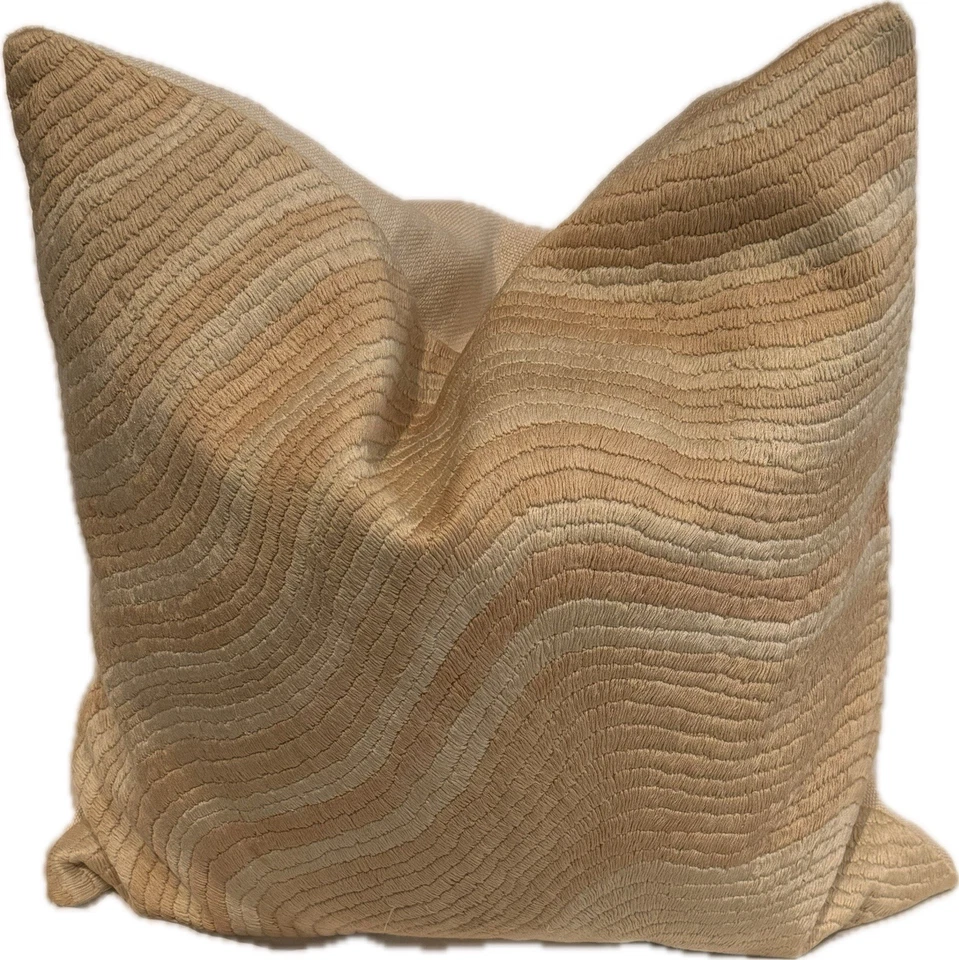 Kelly Wearstler Sferra 20x20 Linen Embroidered Dunes Throw Toss Pillow Cushion - Image 2 of 4
