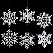 16 Inch Large Snowflake Ornaments Giant Glitter Decorative Hanging Snowflakes 6