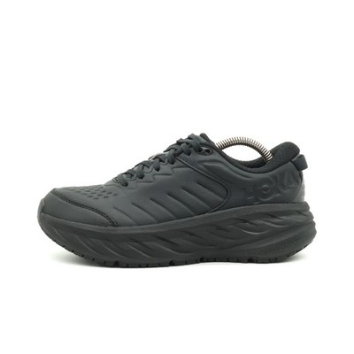 Hoka One Damen Bondi SR Laufschuhe Schwarz Leder Low-Top Sneaker EU 39 1/3