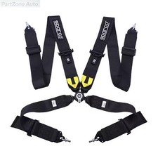 Sparco 4 Point Snap-on 3 Racing Seat Belt Harness Quick Release Black