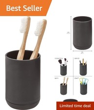 Cade Collection Toothbrush Holder - Easy-Clean Design in Luxurious Matte Black