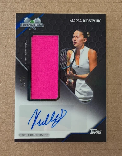 2026 Topps Tennis Graphite Marta Kostyuk Relic Auto Relic Blue /50 Card #GSR-MKK