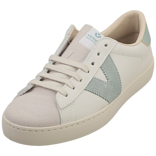 Victoria Berlin Contrast Leather Women's Sneakers - White/Grey, UK 3 / EU 36