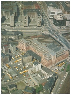 C7259/ Hamburg  Hühnerposten St. Georg Luftaufnahme 24 x 18 cm 1969