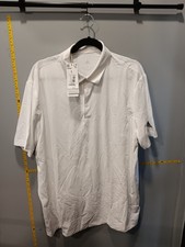 ADIDAS L ULTIMATE 365 POLO GOLF S/S SHIRT WHITE BLACK LOGO ON SLEEVE NWT