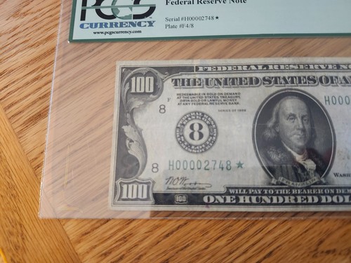 1928 $100 "STAR NOTE" ST LOUIS #H00002748* (8) NUMERICAL PCGS GRADED VF20 - Picture 3 of 4