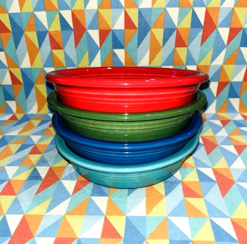 FIESTA set of 4 NEW Mixed Colors 7” medium BOWLS 19 oz Fiestaware FREE SHIPPING