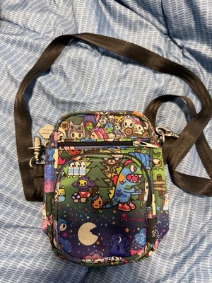 JuJuBe Tokidoki Camp Toki Mini Helix Crossbody Bag featuring a colorful camping