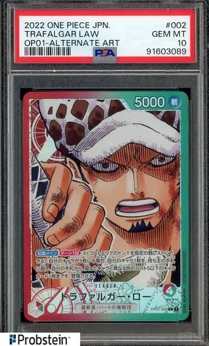 2022 One Piece Japanese OP01 Alternate Art #002 Trafalgar Law PSA 10 GEM MINT