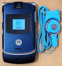 Motorola RAZR V3 - Cosmic Blue  AT T  Cellular GSM Flip Phone