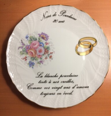 Assiette Porcelaine Deshoulieres Noces De Porcelaine Ans Ebay