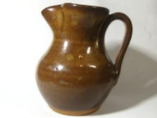 North Carolina Jugtown Ware Pottery Pitcher LMS 2004 Earthy Brown Beauty 3.25"